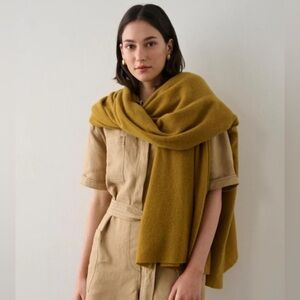 White + Warren cashmere travel wrap in antique gold